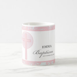 Pink Lace Girl Taufe Personalisiert Kaffeetasse