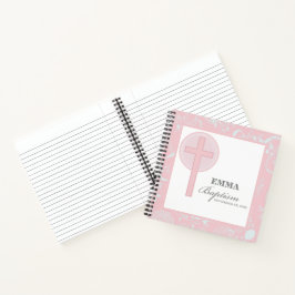 Pink Lace Girl Taufe Personalisiert Notizbuch