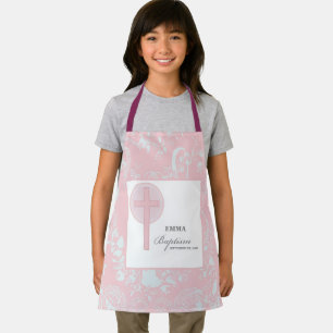Pink Lace Girl Taufe Personalisiert Schürze