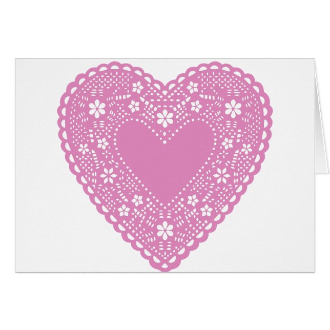 Pink Lace Heart (Vorderseite (Horizontal))