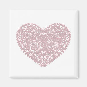 Pink Lace Inspirational Romantische Liebe Herz Magnet