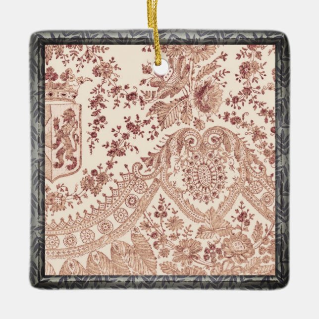 Pink Lace Rose Keramikornament (Vorderseite)