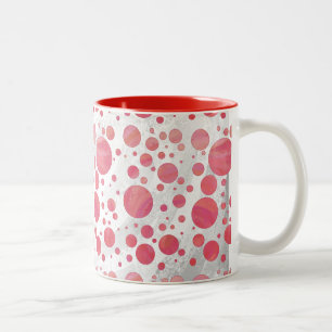 Pink Lachs Swirt Dot Pattern Zweifarbige Tasse