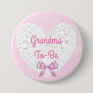 Pink Lacy Oma zum Baby-Duschknopf Button