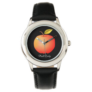 Pink Lady Apfel Frucht Romantisch Weiblich Einfach Armbanduhr