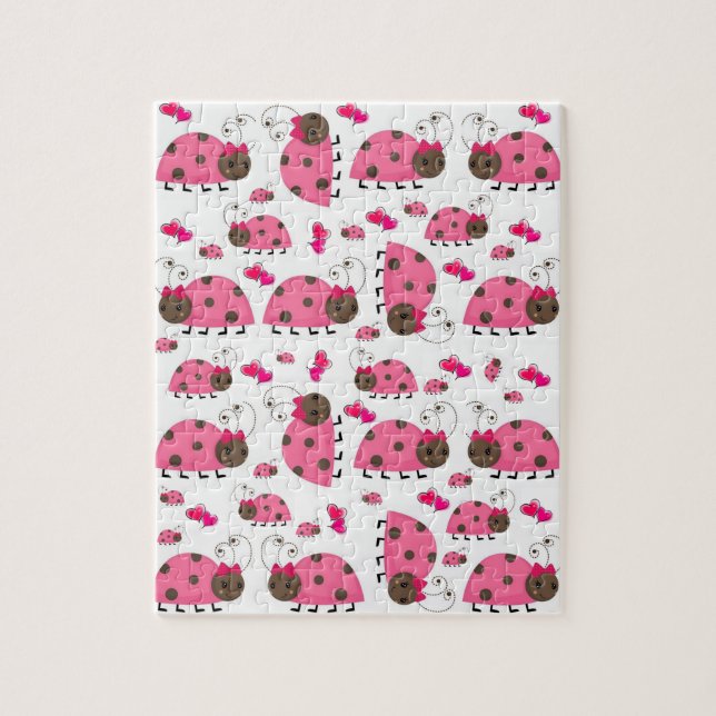 Pink Lady Bugs Jigsaw Puzzle Daisy (Vertikal)