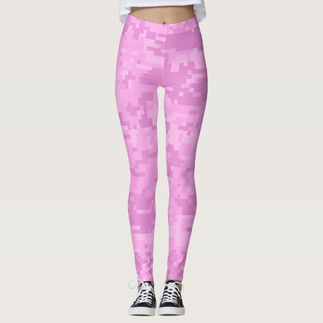 Pink Lady Digital Camouflage Muster Leggings (Vorderseite)