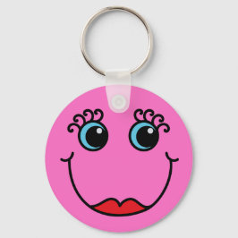 Pink Lady Face Schlüsselanhänger