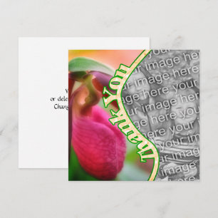 Pink Lady Slipper Blume Danke Foto Card