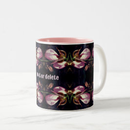 Pink Lady Slipper Orchid Abstrakt Personalisiert Zweifarbige Tasse