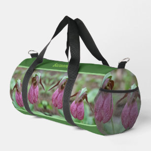 Pink Lady Slipper Orchid Blume Personalisiert Duffle Bag