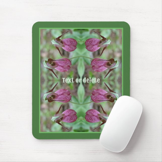 Pink Lady Slipper Orchid Blume Personalisiert Mousepad (Mit Mouse)