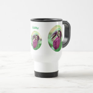 Pink Lady Slipper Orchid Blume Personalisiert Reisebecher
