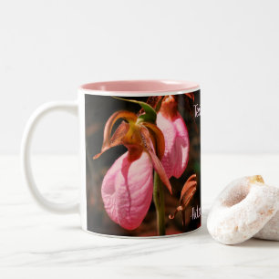 Pink Lady Slipper Orchid Pair Personalisiert Zweifarbige Tasse