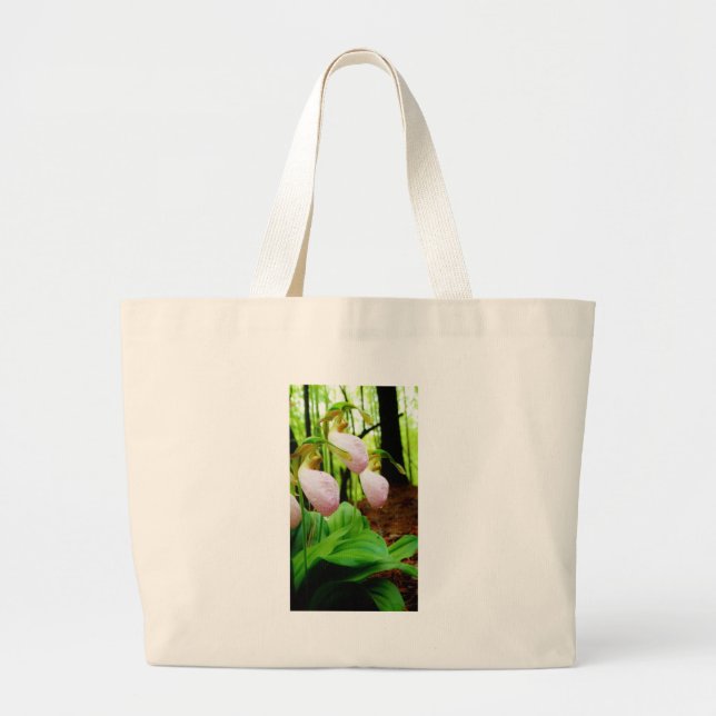 Pink Lady Slipper Wild Orchid Jumbo Stoffbeutel (Vorne)