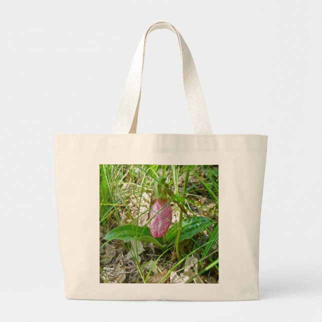 Pink Lady Slipper Wild Orchid Tote Bag Jumbo Stoffbeutel (Vorne)
