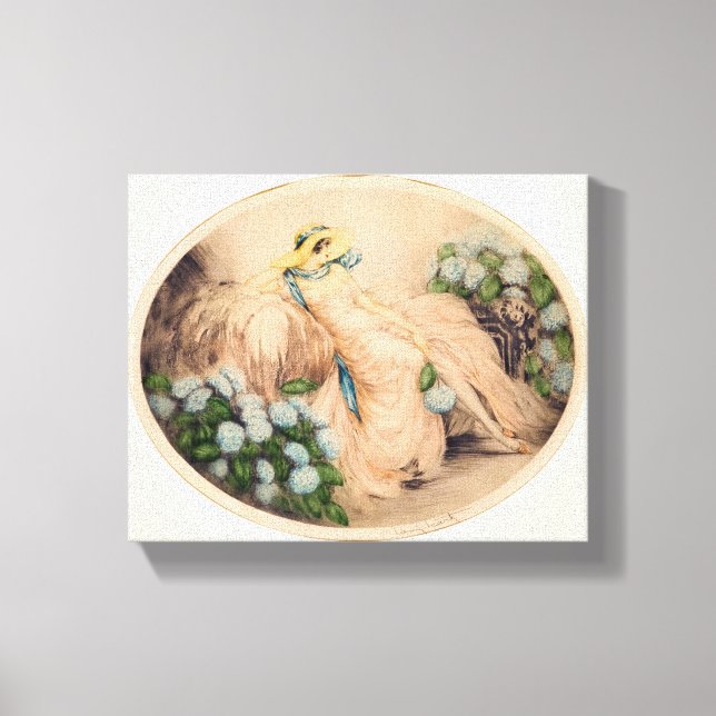 Pink Lady von Louis Icart Leinwanddruck (Vorderseite)