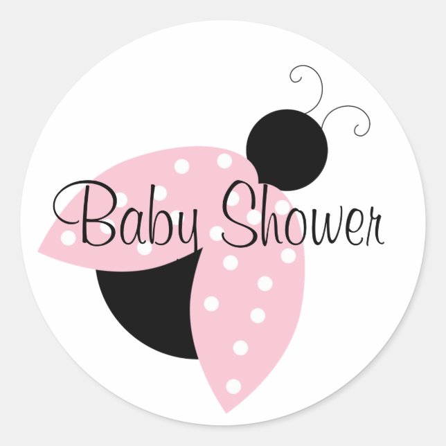 Pink Ladybug Babydusche Aufkleber (Vorderseite)