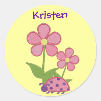 Pink Ladybug Blume Sticker