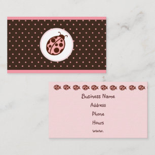 Pink Ladybug Business Cards Visitenkarte