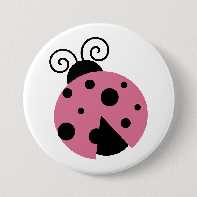 Pink Ladybug Button (Vorderseite)