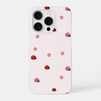 Pink Ladybug Garden Pattern Phone Case iPhone 16 Pro Hülle