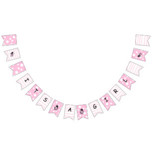 Pink Ladybug ist eine Girl Baby Dusche Wimpelkette