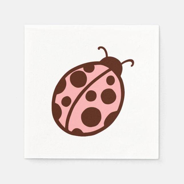 Pink Ladybug Party Napkins Serviette (Vorderseite)