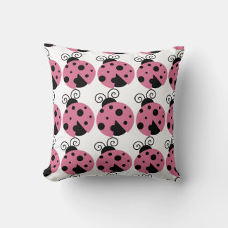 Pink Ladybug Pillow Kissen