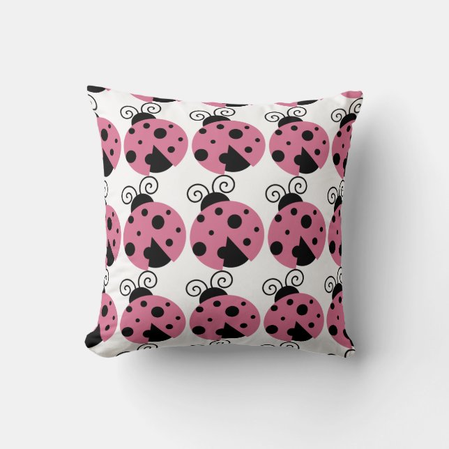 Pink Ladybug Pillow Kissen (Vorderseite)