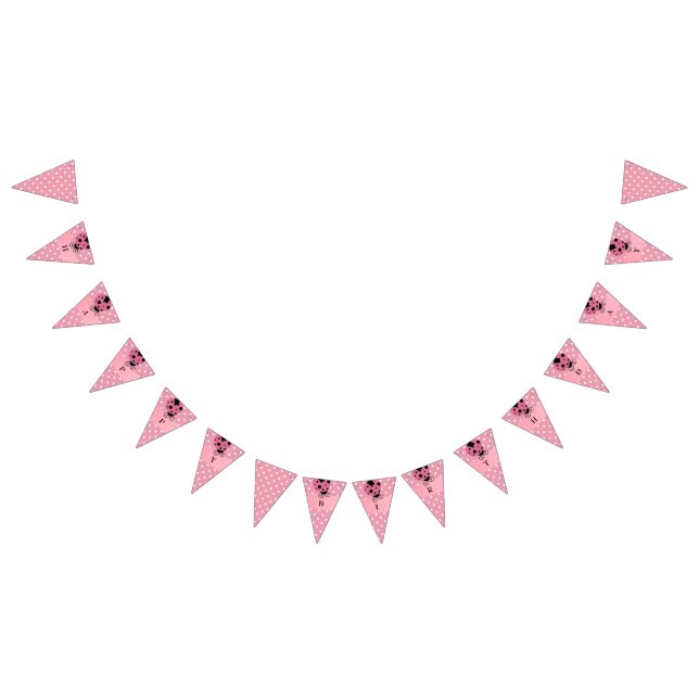 Pink Ladybug Polka Dot Birthday Banner (Alle)