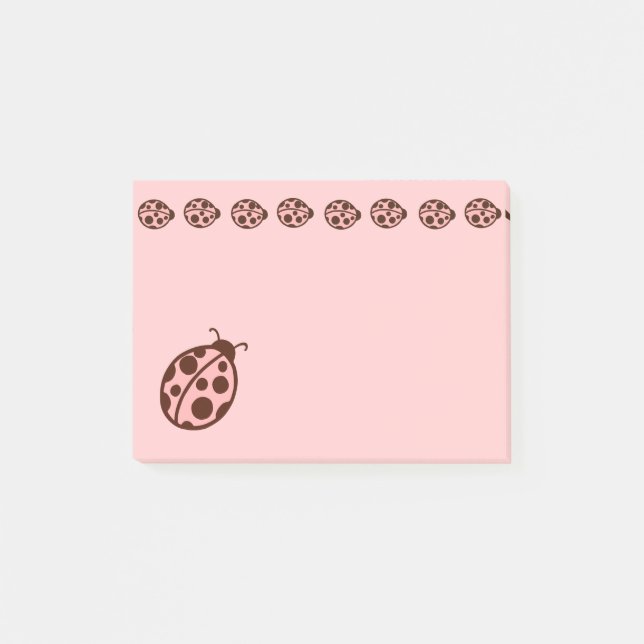 Pink Ladybug Post It Notes Gift Post-it Klebezettel (Vorderseite)