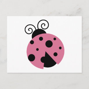 Pink Ladybug Postkarte
