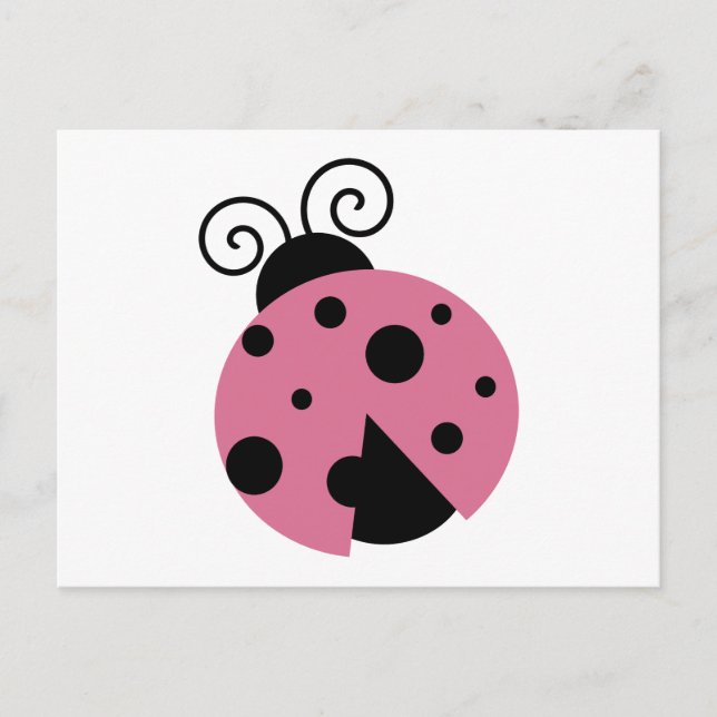 Pink Ladybug Postkarte (Vorderseite)