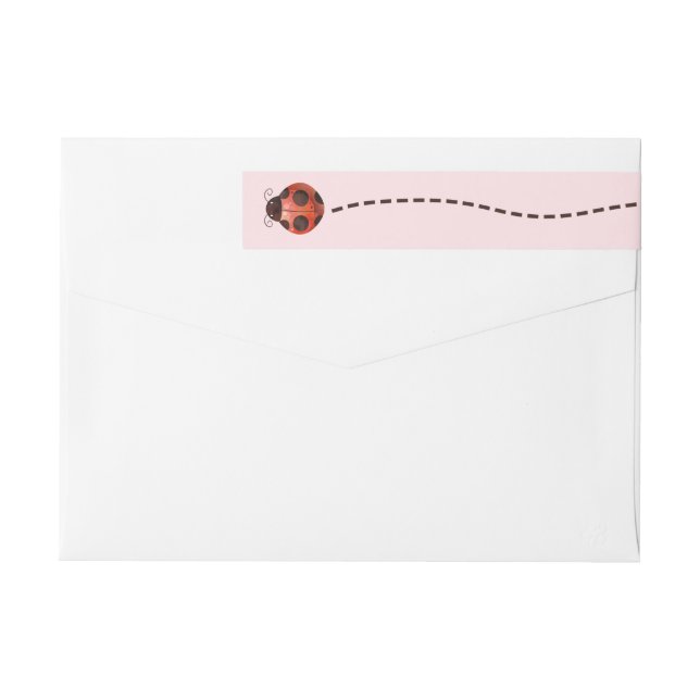Pink Ladybug Rücksendeadressen-Aufkleber (Rückseite)
