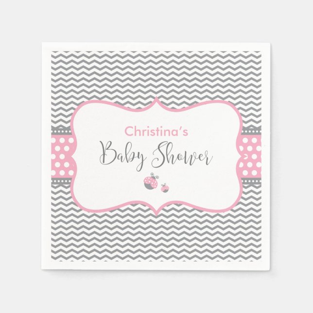 Pink Ladybug Serviette (Vorderseite)