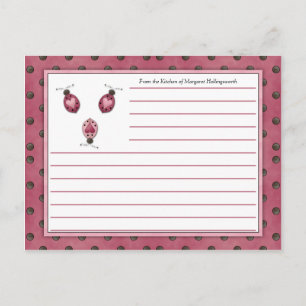 Pink Ladybugs Country Reciards Postkarte