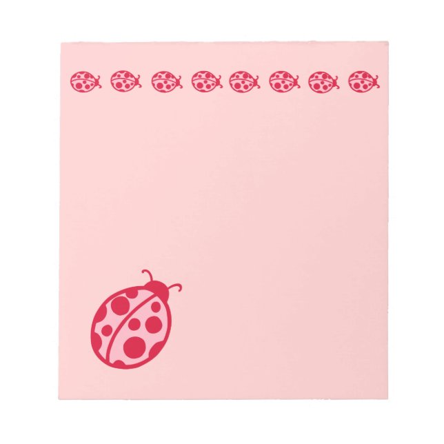 Pink Ladybugs Notepad Notizblock (Vorderseite)