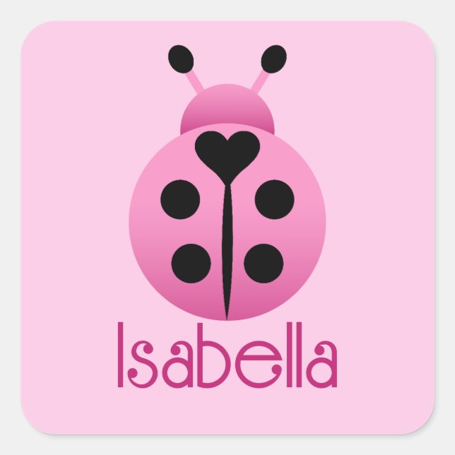 Pink Ladybugs Quadratischer Aufkleber (Vorderseite)