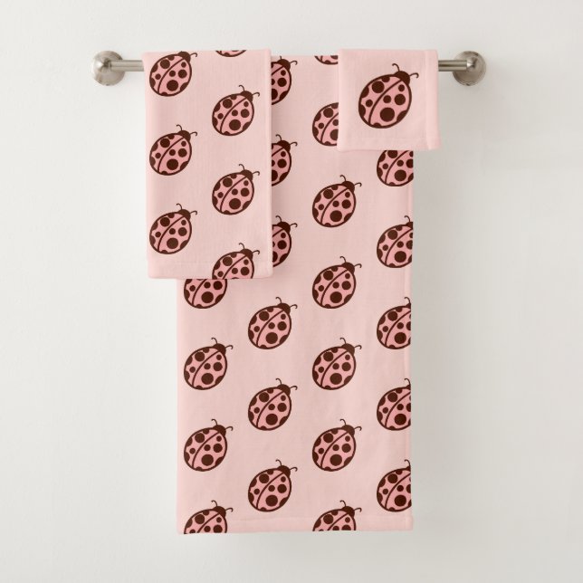 Pink Ladybugs Towel Set (Insitu)