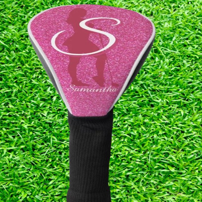  PINK LADYS GLITTER GOLF HEADCOVER (dd a touch of sparkle to her game with the PINK LADY'S GLITTER GOLF HEAD COVER! )