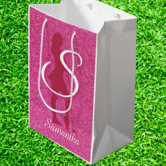  PINK LADYS GLITTER MITTLERE GESCHENKTÜTE (Surprise the special golfer in your life with our PINK LADY'S GLITTER MEDIUM GIFT BAG! )