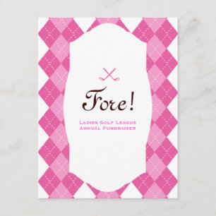 Pink Ladys Golf Party Raute Einladung