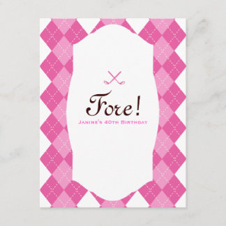 Pink Ladys Golf Party Raute Einladung