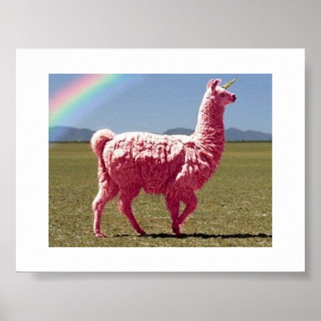 Pink Lama-Unicorn-Poster Poster (Vorne)