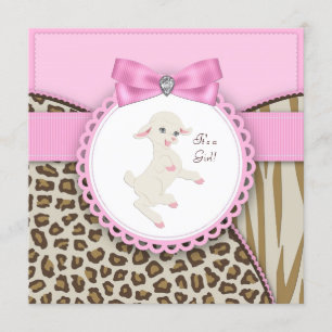 Pink Lamb Baby Dusche Einladung