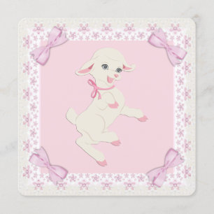 Pink Lamb Baby Dusche Einladung