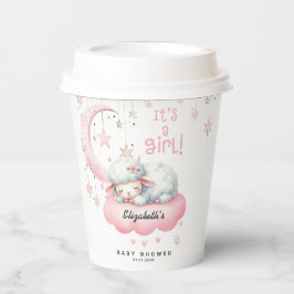 Pink Lamb Girl Babydusche Pappbecher