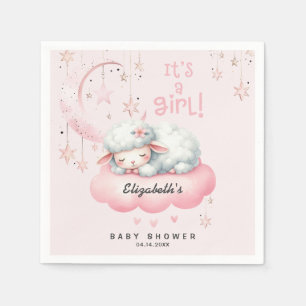 Pink Lamb Girl Babydusche Serviette