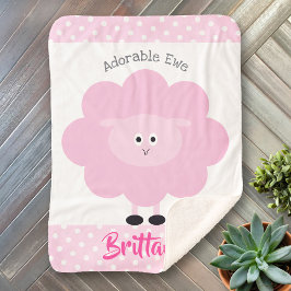 Pink Lamb Niedlich Baby Girl Chic Adorable Ewe Nam Sherpadecke